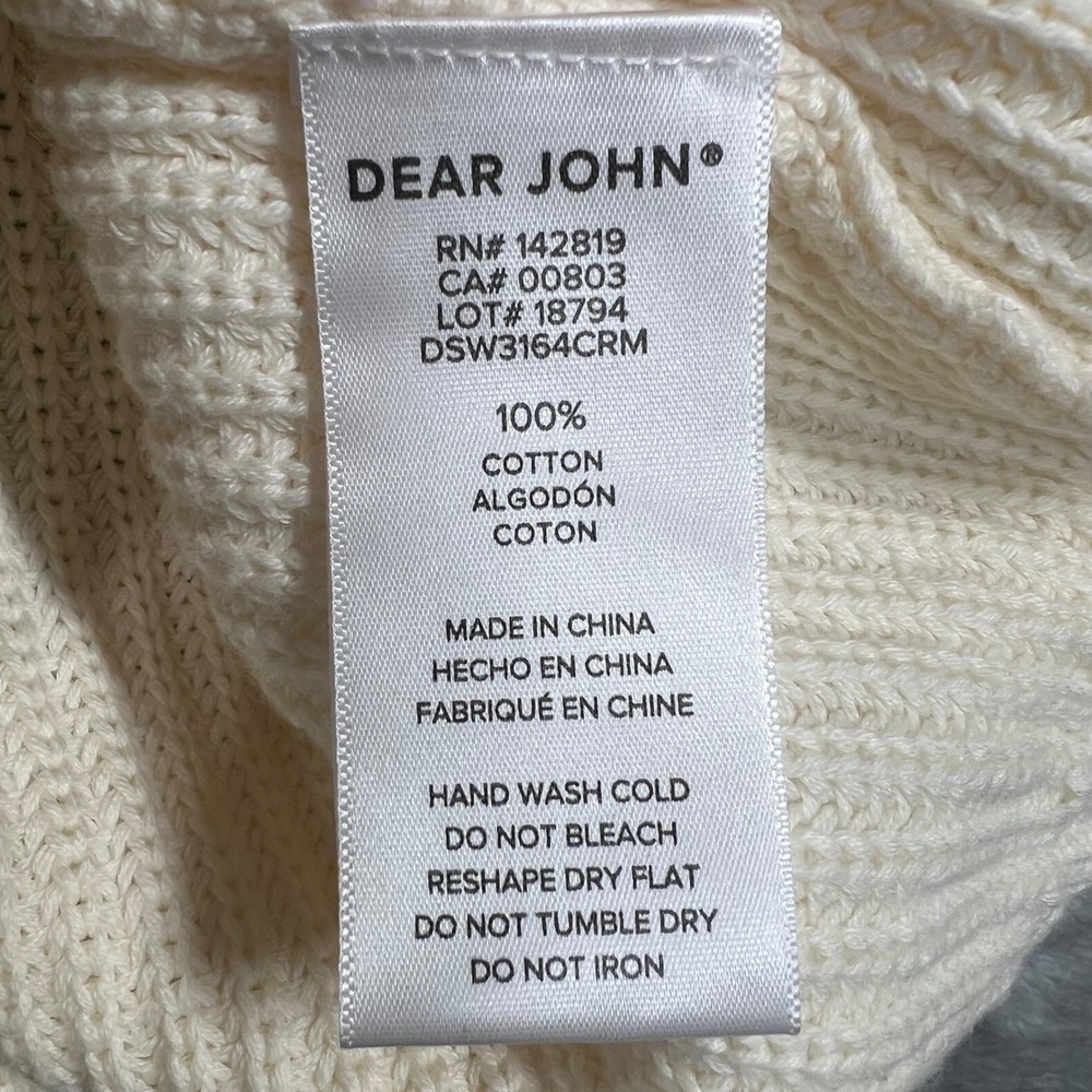 Dear John Birna Sweater Women's M Cream Black Trim‎ Sleeveless Preppy Minimalist - Picture 4 of 8